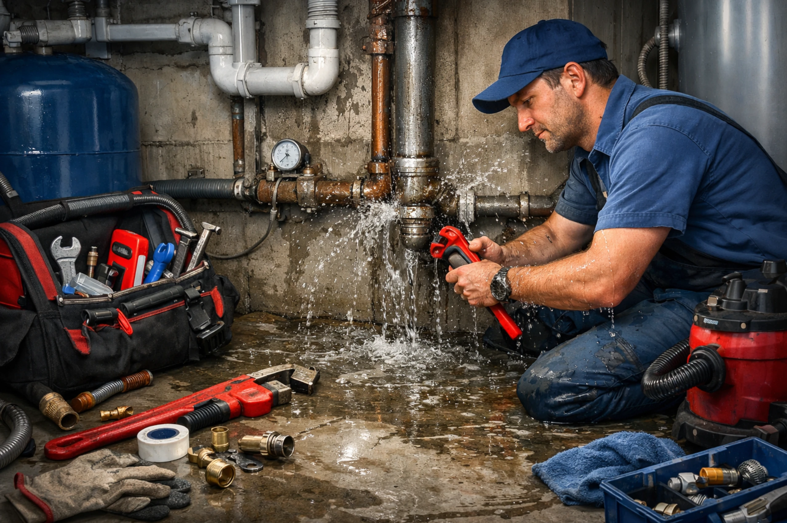 Detailní instalace vodovodních rozvodů